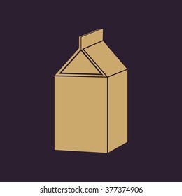 The milk box icon. Packing and container symbol. Flat Vector illustration
