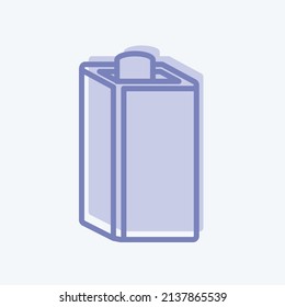 Milk box Icon in trendy two tone style isolated on soft blue background