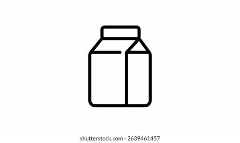 Milk Box Icon. Vector isolated editable black and white simple illustration of a milk box