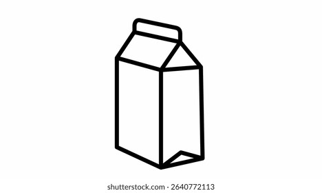 Milk Box Icon. Vector isolated editable black and white simple illustration of a milk box