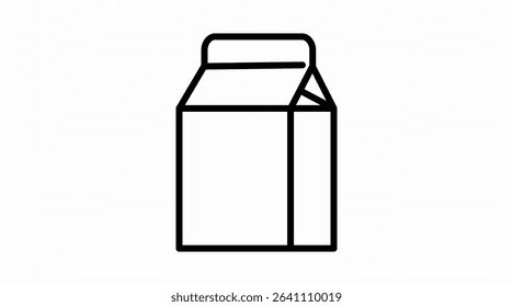 Milk Box Icon. Vector isolated editable black and white simple illustration of a milk box