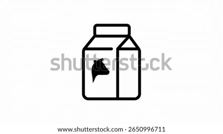 Milk Box Icon. Vector isolated editable black and white simple illustration of a milk box