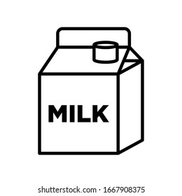 Milk box icon vector sign and symbols on trendy design