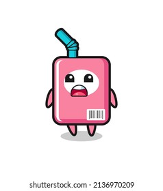 milk box illustration with apologizing expression, saying I am sorry , cute style design for t shirt, sticker, logo element