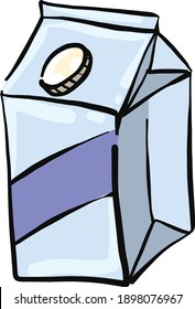 Milk in box, illustration, vector on a white background.
