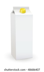 Milk box isolated over a white background. Fully editable vector image.