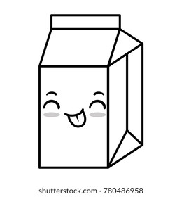 milk box kawaii character