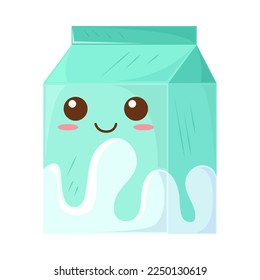 milk box kawaii food icon isolated