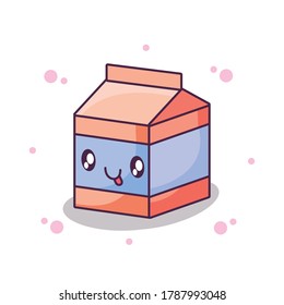 milk in box kawaii style vector illustration design