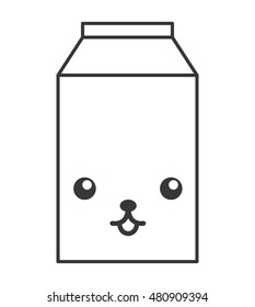milk box kawaii style vector illustration design