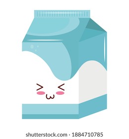 milk box kiut food kawaii charactervector illustration design