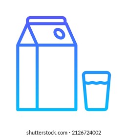 Milk box Line Gradient Icon Design