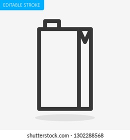 Milk box Line Icon Editable Stroke Pixel Perfect Vector