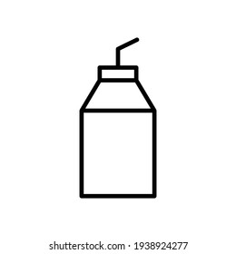 Icono de línea de la caja de la leche. Trazo editable. vector de plantilla de diseño