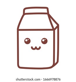 milk box , line style icon vector illustration design