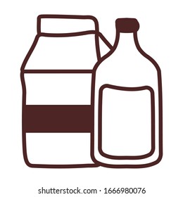 milk box, line style icon vector illustration design