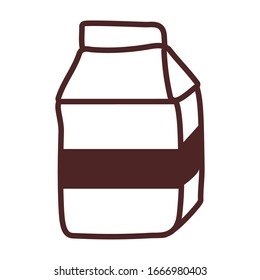 milk box, line style icon vector illustration design