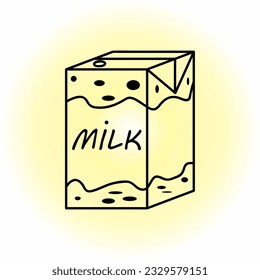 milk box logo vector illustration isolated on white background
