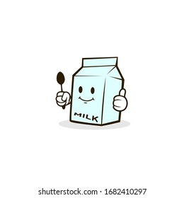 Milk box mascot logo.
A funny and friendly logo.