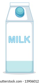 A milk box on white background illustration