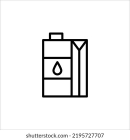 Icono de vector de contorno de caja de leche. Icono de leche negra de línea delgada, ilustración de elemento simple vector plano a partir del concepto de bebidas editables aisladas en fondo blanco