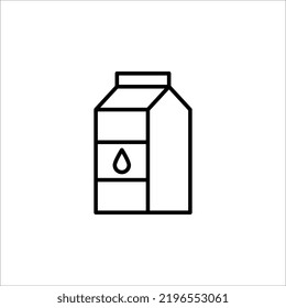 Icono de vector de contorno de caja de leche. Icono de leche negra de línea delgada, ilustración de elemento simple vector plano a partir del concepto de bebidas editables aisladas en fondo blanco