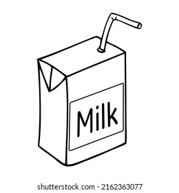 milk box outline vector illustration,isolated on white background,top view