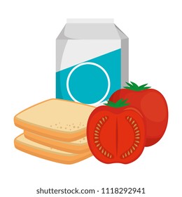 milk box pack with tomato