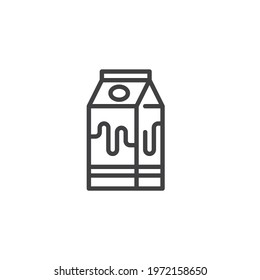 Milk box package line icon. linear style sign for mobile concept and web design. Milk pack outline vector icon. Symbol, logo illustration. Vector graphics