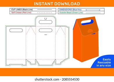 milk box packaging dieline template and 3d box design and easily editable and resizeable
