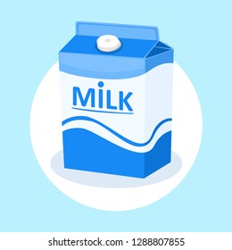 Milk Box Packaging Icon.Vector Illustration