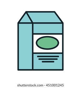 Milk in box packaging isolated flat icon, vector illustration graphic design.