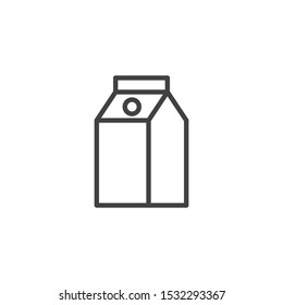 Milk box packaging line icon. linear style sign for mobile concept and web design. Juice Package outline vector icon. Symbol, logo illustration. Vector graphics