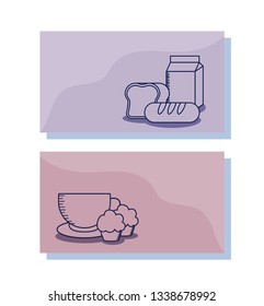 milk in box with set food