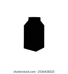 Milk box silhouette isolated  on white background. Vector illustration of a milk box.