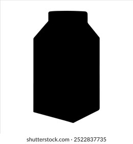 Ilustración vectorial de la silueta de la caja de leche sobre fondo blanco
