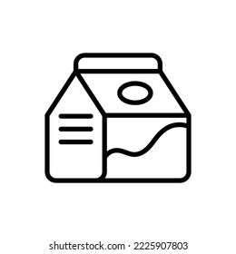 símbolo de caja de leche icono de línea plana