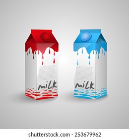 Milk Box Template Milk Cartons Screw Stock Vector (Royalty Free ...