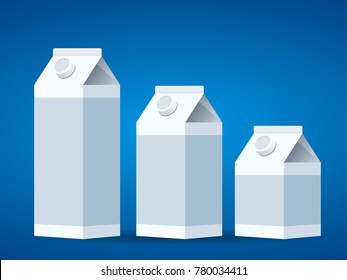 Milk box in three different sizes