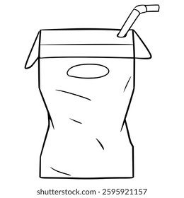 milk box trash illustration hand drawn outline vector