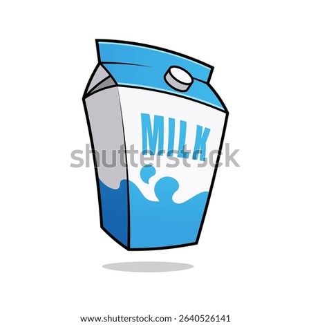 Milk box vector. Cartoon milk carton isolated on white background.