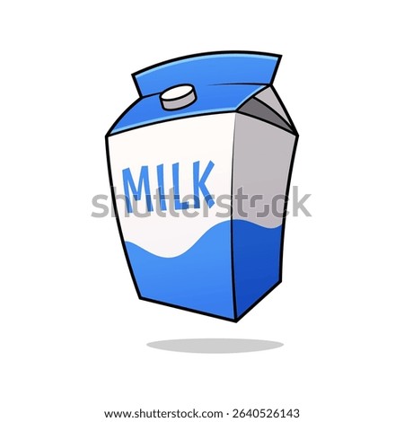 Milk box vector. Cartoon milk carton isolated on white background.
