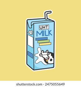 Milk Box Vector Cute Illustration