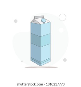 milk box vector flat illustration on white