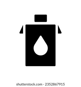 Milk box vector glyph icon. Dairy product sign. Graph symbol for cooking web site and apps design, logo, app, UI