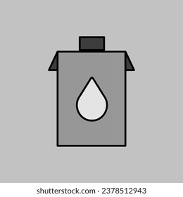 Milchkasten, Vektorgrafiksymbol. Produktzeichen für Milcherzeugnisse. Graph-Symbol für das Kochen von Webseiten und Apps-Design, Logo, App, Benutzeroberfläche