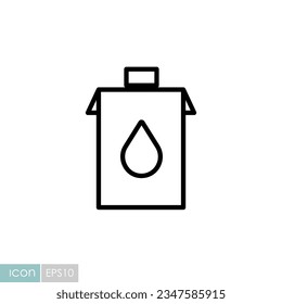 Icono vector de caja de leche. Signo de producto lácteo. Símbolo gráfico para cocinar diseño de sitio web y aplicaciones, logotipo, aplicación, interfaz de usuario