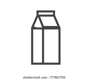 milk box vector icon isolated on white background