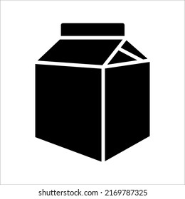 Icono vector de caja de leche. Icono de leche negra de línea delgada, ilustración vectorial del concepto de bebidas editables sobre fondo blanco.