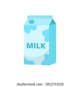 Milk box vector illustration with flat design isolated on white background 